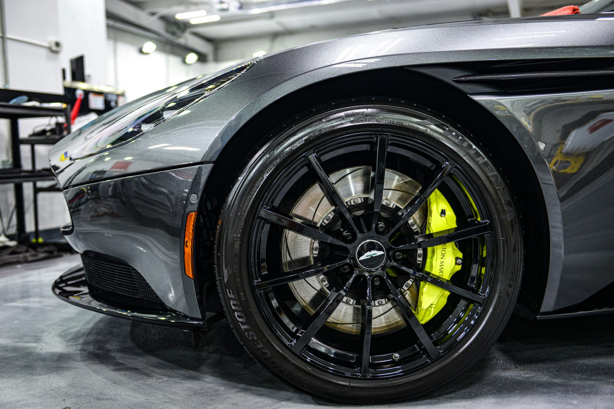 MAT_9990 front wheel and brake of an aston martin with ceramic coating