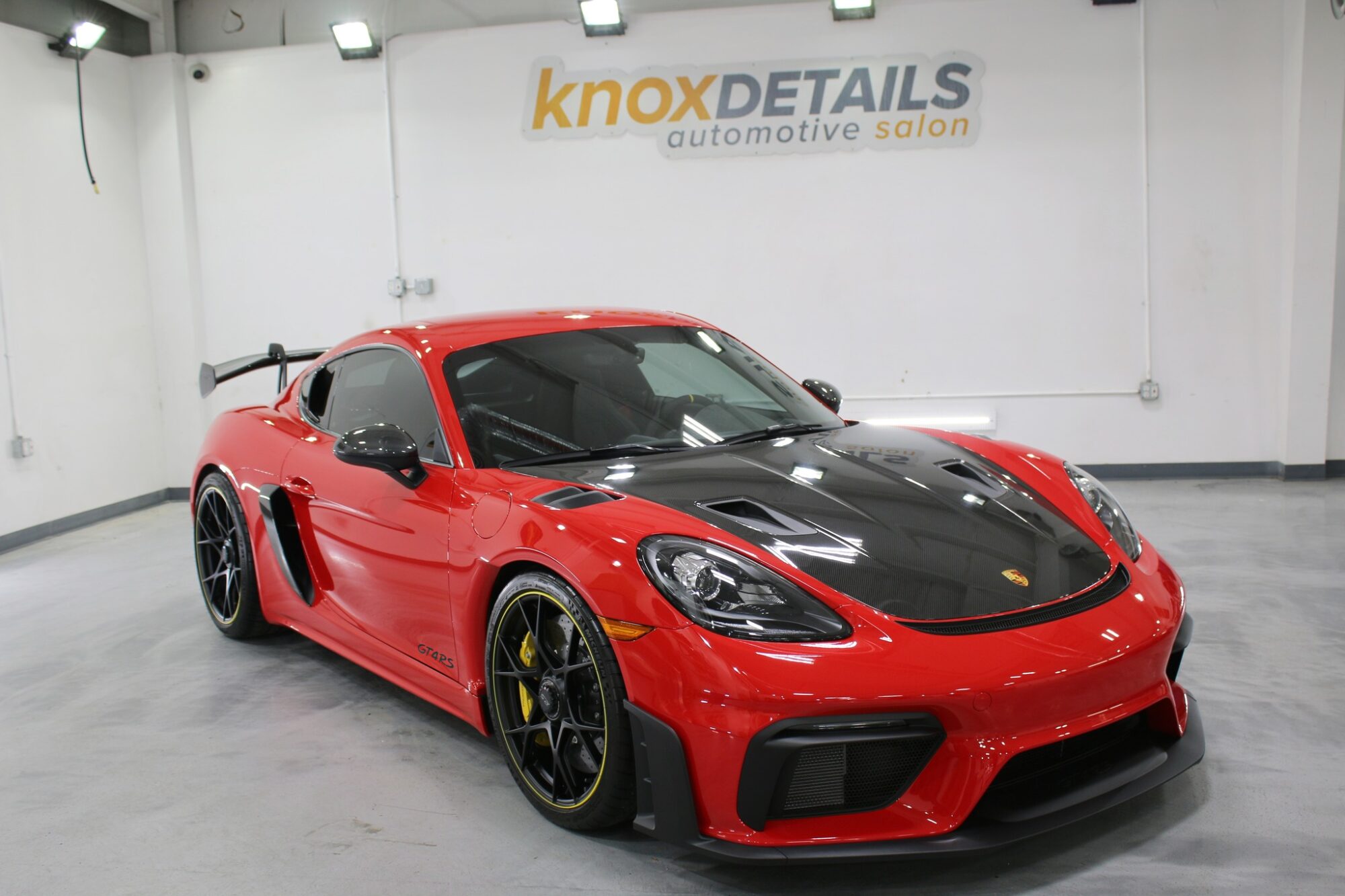 a Porsche Cayman GT4 RS with XPEL Paint Protection Film, Ceramic Window Tint and Ceramic Coating