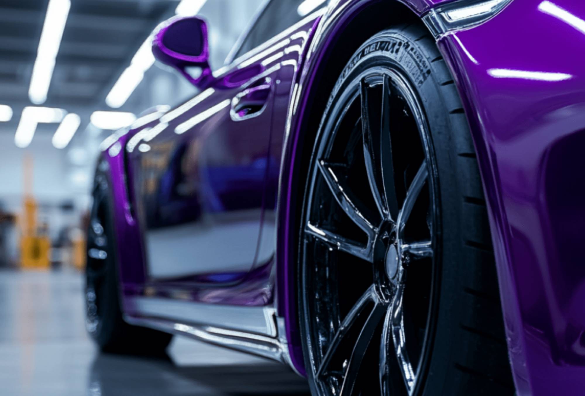 new image a close up of a sports car rim with ceramic coating applied